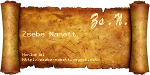 Zsebe Nanett névjegykártya